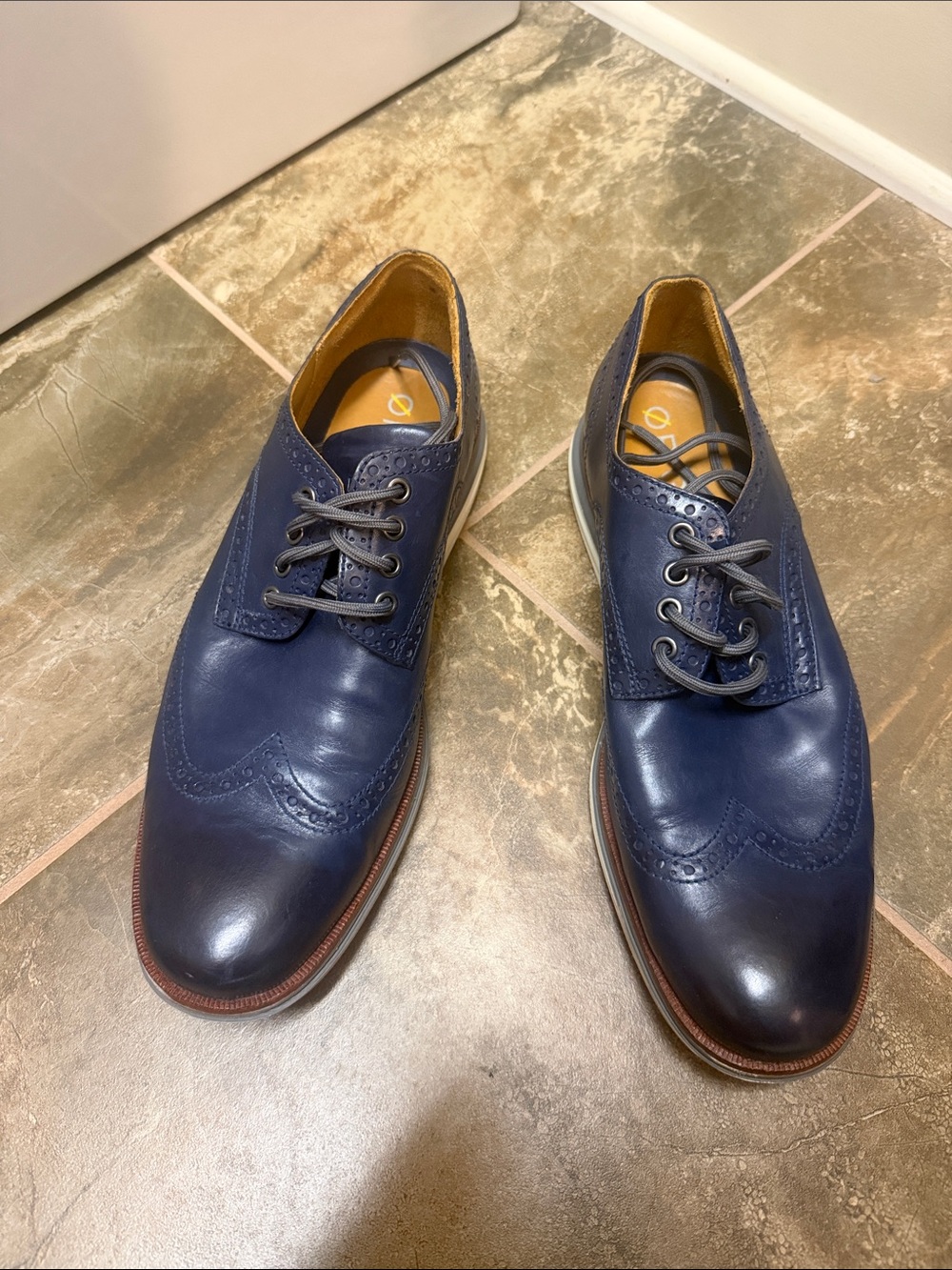 Cole Haan Men's Leather Wingtip Oxfords in Blue